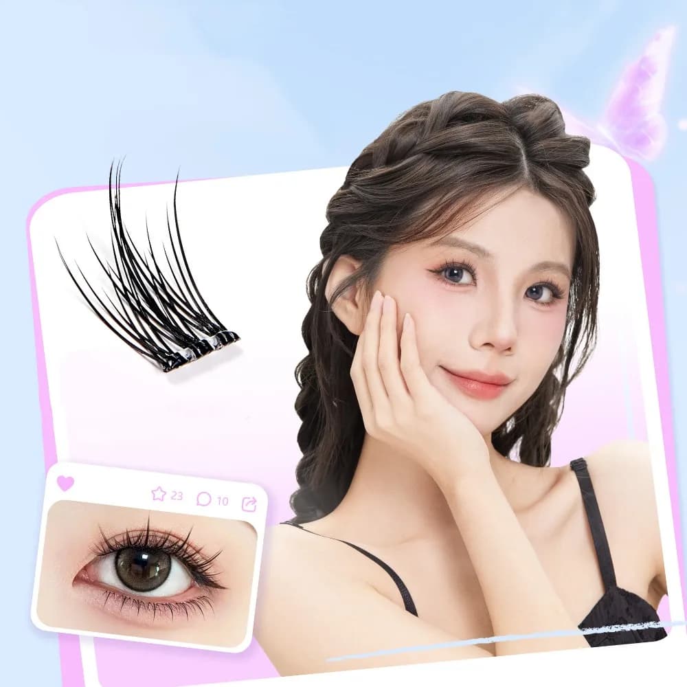 Fake Eyelash Stickers Reusable Hand Effect, Fake Eyelash Clamps Wall decal Sweets Fai-da-te for Woman