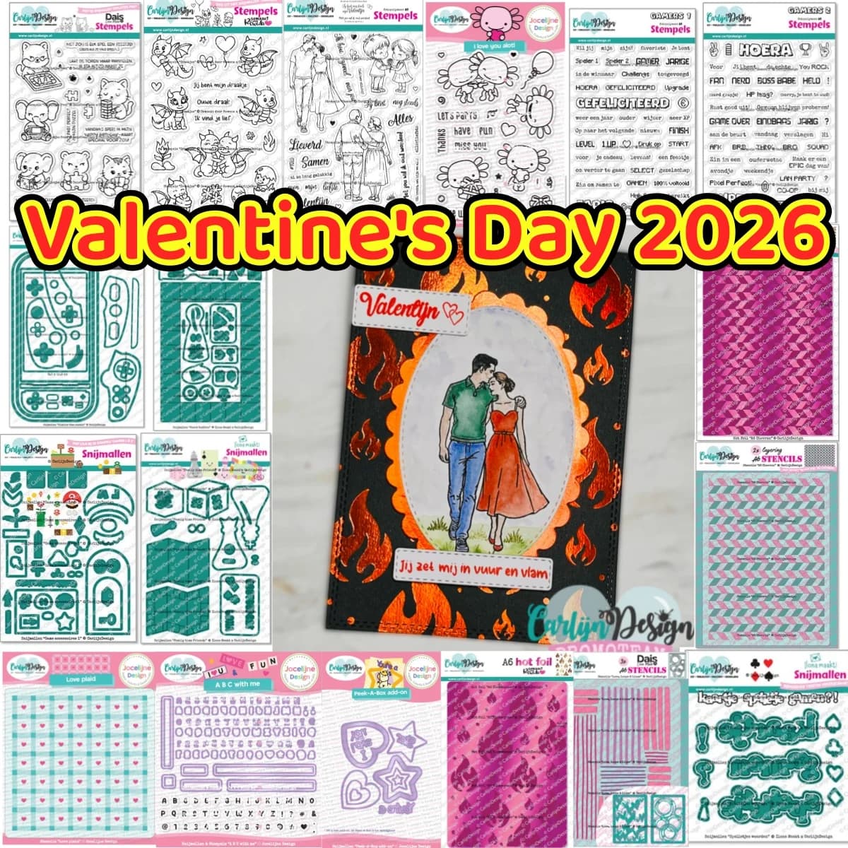 San Valentino 2026 Cuori Console di gioco Alfabeto Metallo Fustelle Stencil Timbri trasparenti Hot Foil per la decorazione fai da te Carta regalo