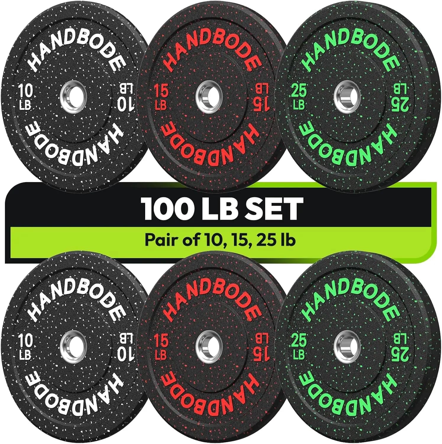 Set di Pesi per Palestra Domestica con Dischi Bumper da 2 Pollici, Alta Resilienza, Gomma Colorata, Pesi Multipli