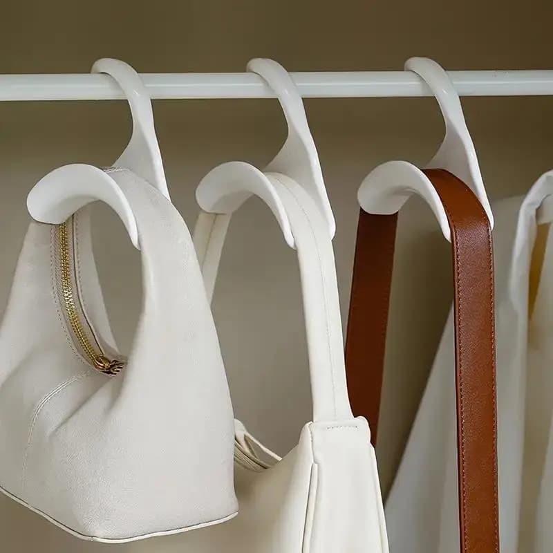 6Pcs Purse Hanger Hooks Wardrobe Closet Organizer Handbag Holder Storage Rack Over The Rod Space Saver Bag Hook for Backpacks Satchels Crossbody Totes Accessories