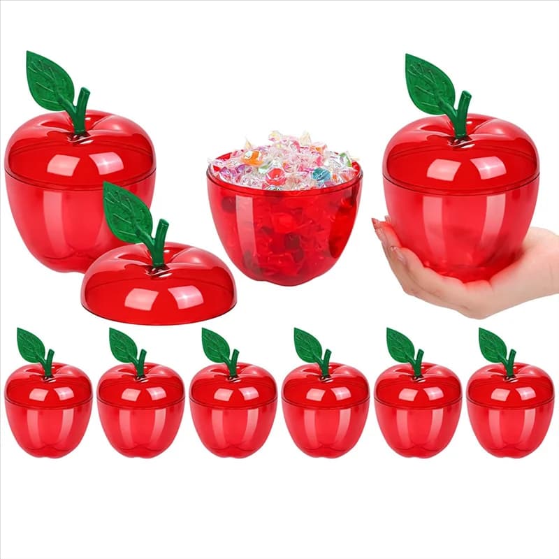 Confezione da 8 contenitori per caramelle a forma di mela rossa - Regali per insegnanti, bomboniere per matrimoni, articoli per feste, forniture per il ritorno a scuola