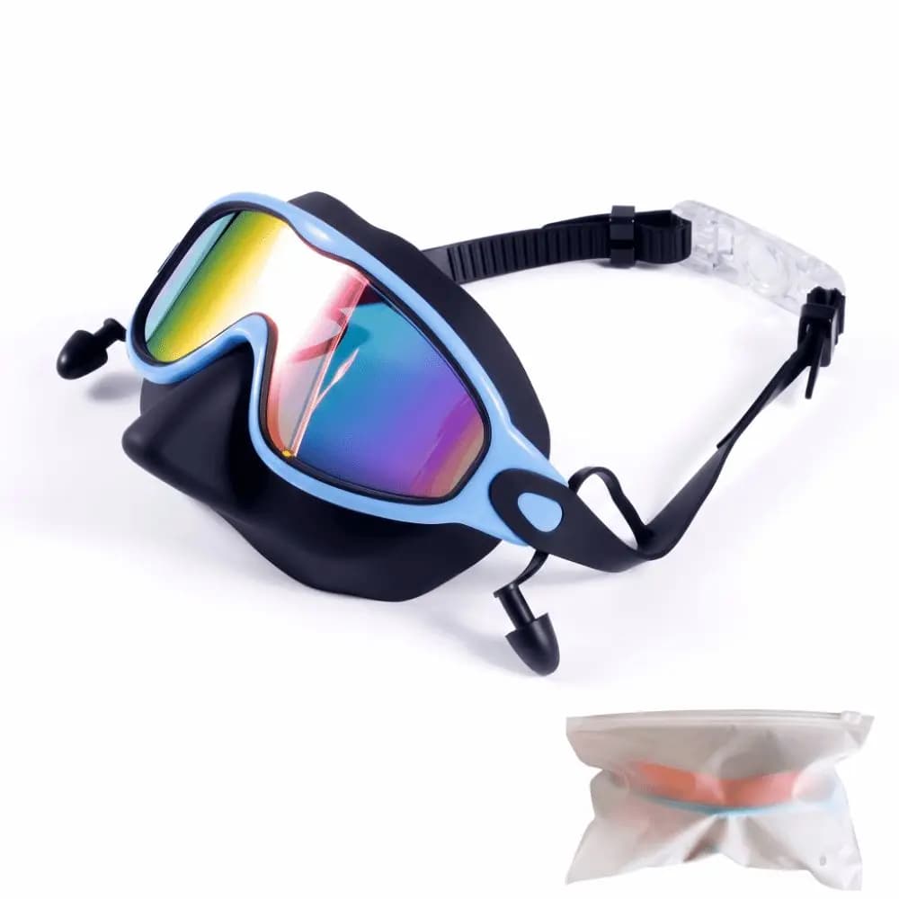 No Leaking Wide View Swim Goggles Anti-Fog Large Frame Swimming Goggles Silicone UV Protection Swim Glasses Outdoor Swimming