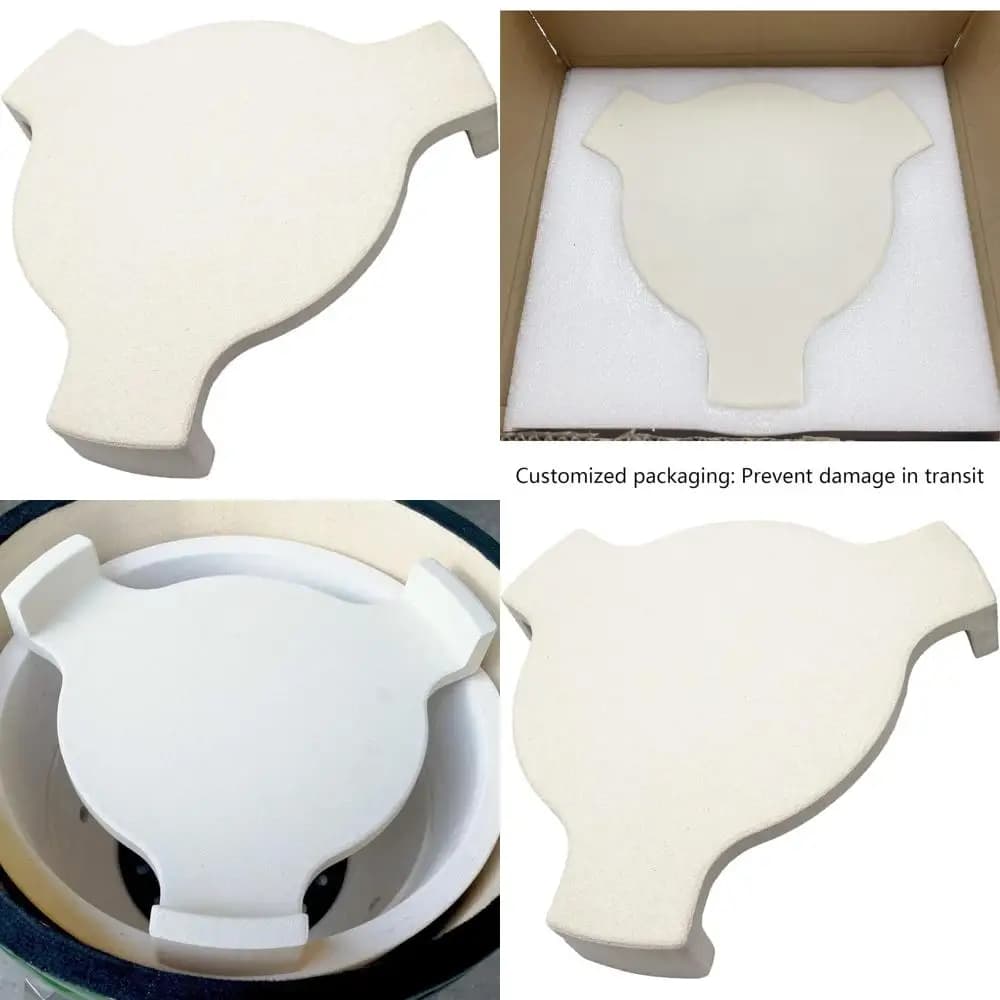 20 Pietre per Pizza in Ceramica con Deflettore di Calore per Pit Boss, Griglie Louisiana, Kamado Joe, Char-Griller AKORN e E16620 Carbone G