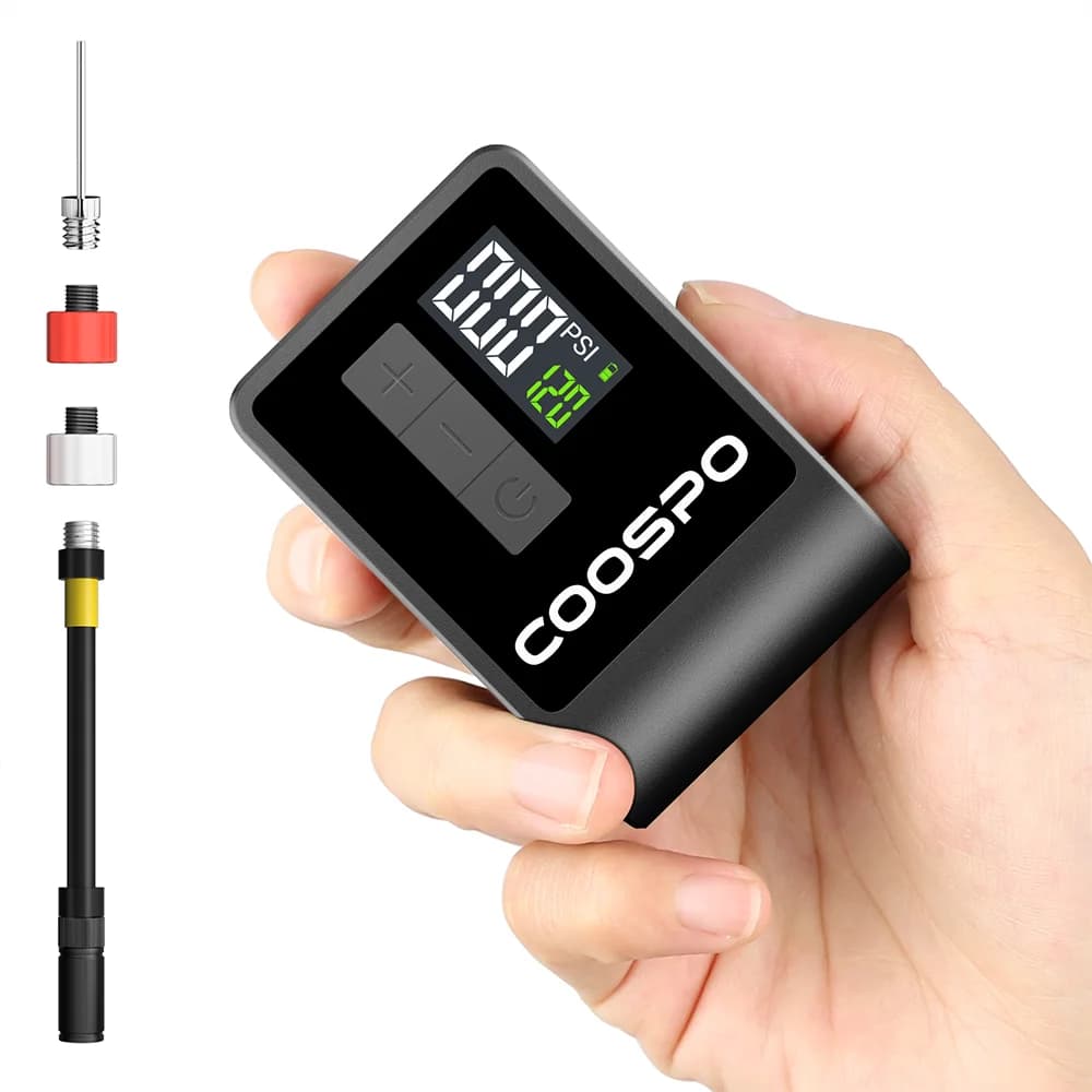 COOSPO Mini Pompa di Aria Elettrica Gonfiatore Digitale Portatile 120PSI 500mAh MTB Accessori Bici Da Strada per Bici Schrader Presta Pneumatici