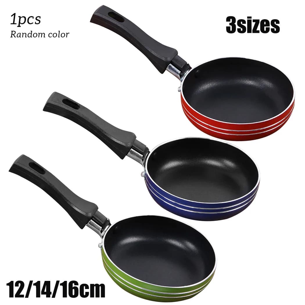 Mini padella antiaderente in acciaio da 12cm/14cm/16cm/18cm, pentola, casseruola, colore casuale, per pentole da cucina.