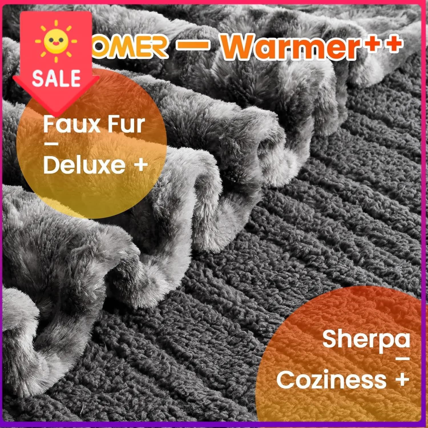 Coperta Elettrica Riscaldata King Size in Offerta, Doppio Controllo, 90"x 100", Doppio Lato in Finta Pelliccia e Sherpa, Protezione dal Surriscaldamento