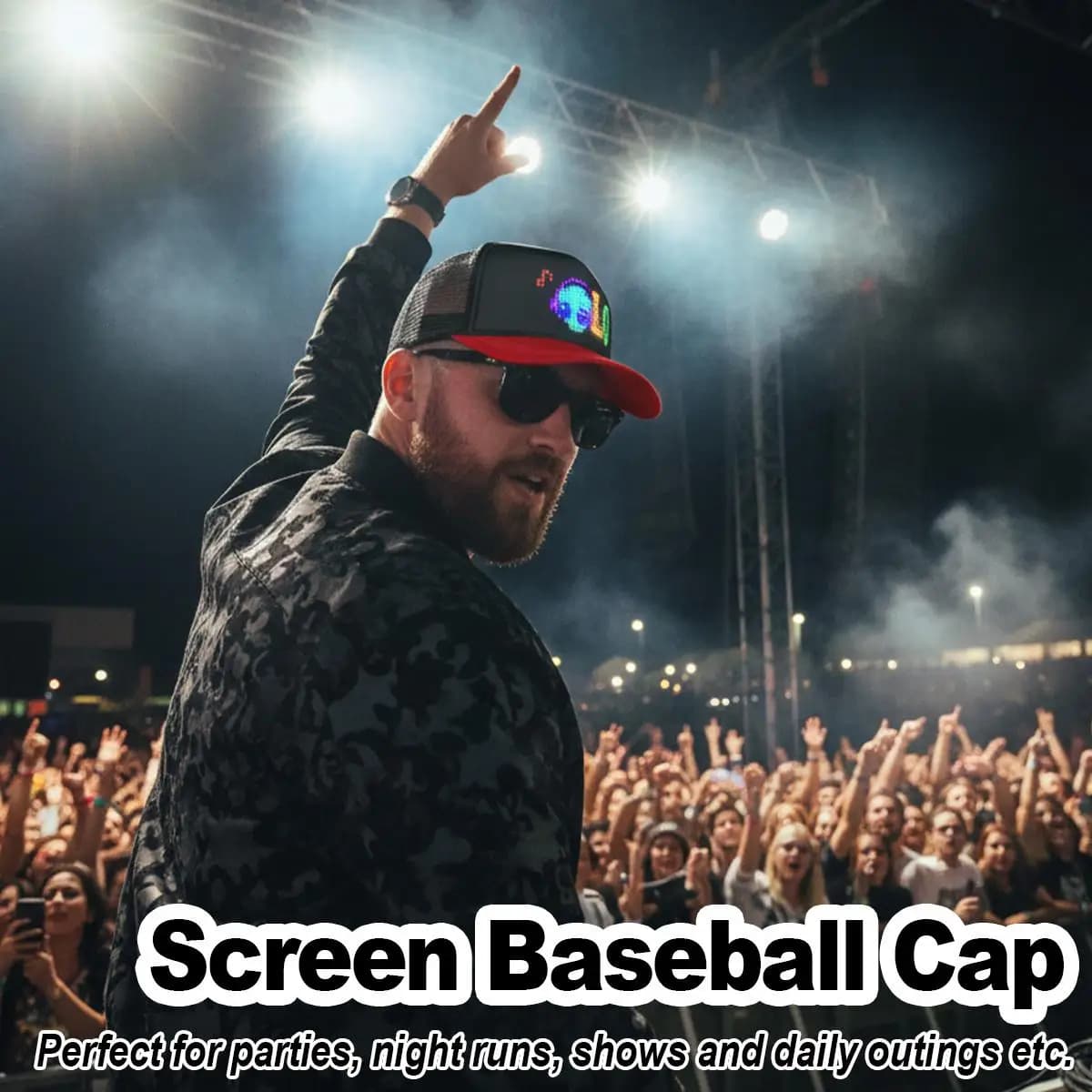 Cappello LED Intelligente Ricaricabile USB con Messaggio Scorrevole, Berretto da Baseball Luminoso, Copricapo per Feste, Club, Rave, Arte, Regalo LED USB, Decorazione per Uomini e Ragazzi