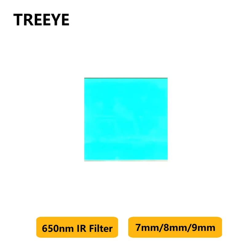 Filtro IR 650nm Dimensioni quadrate 7mm / 8mm / 9mm Spessore 0,55mm per telecamera CCTV / action camera / Registratore per auto / Obiettivo per campanello video