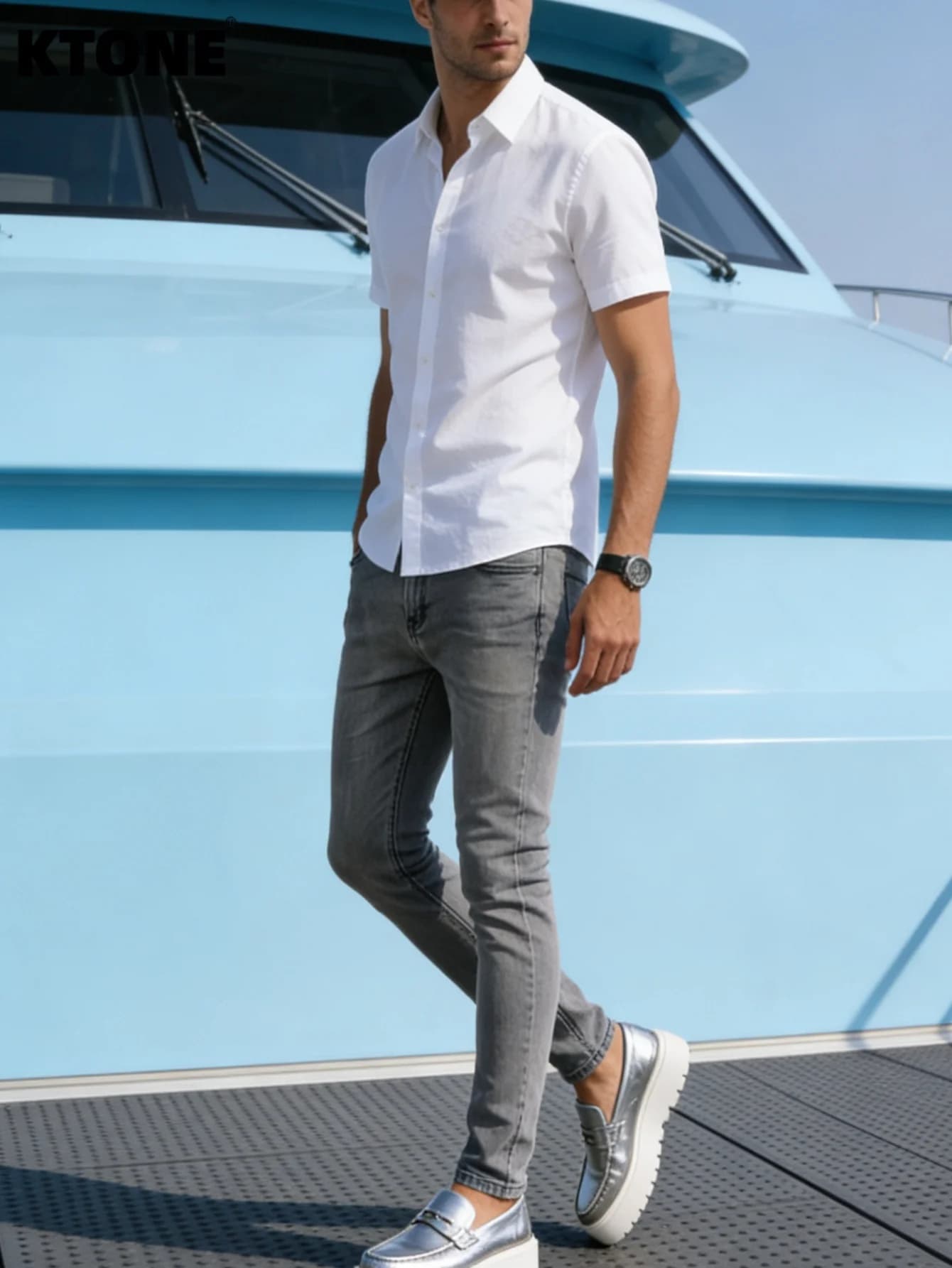 Jeans slim grigi originali da uomo Y2K Drip Vibe, pantaloni casual in denim per tutti i giorni. Accessori o cinture non inclusi.