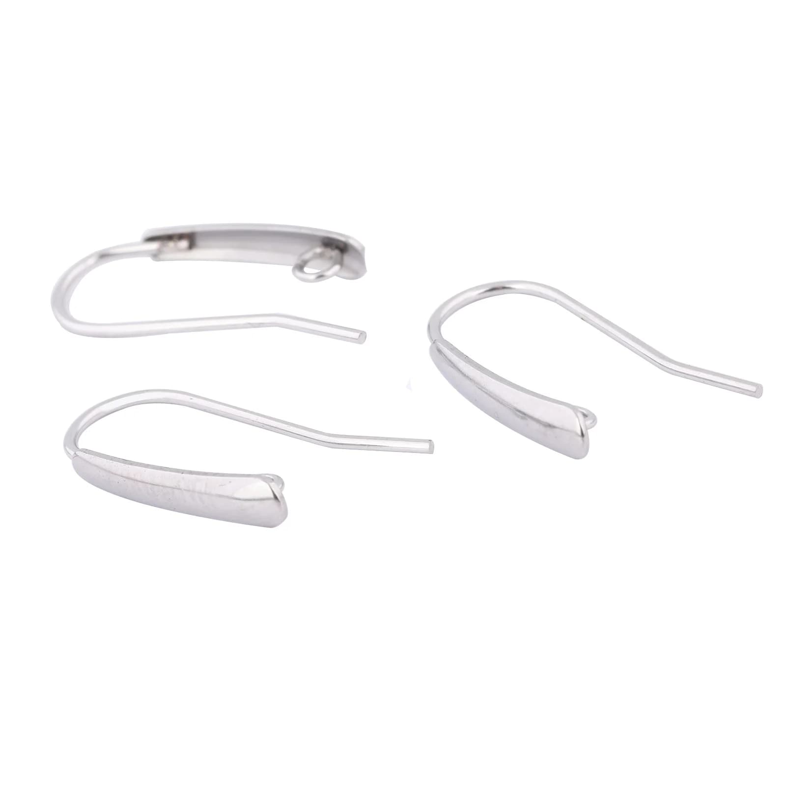 40 pz Ganci Per Orecchini In Acciaio Inox Risultati Con Anello Fai Da Te Filo Dell'orecchio Catenacci Per Creazione di Gioielli Forniture 12x21mm