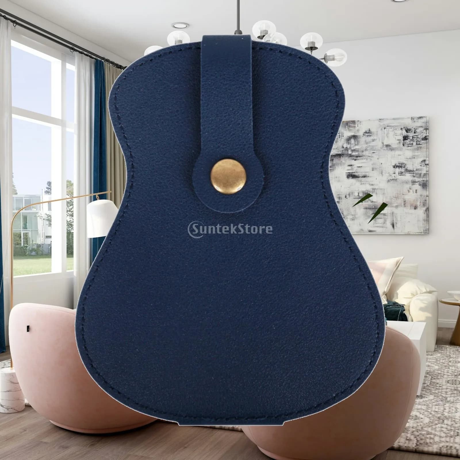 Acoustic Electric Guitar Pick Storage Bag with PU Leather Material Pick Holder Organizer Pouch Gifts for Musicians and Beginners