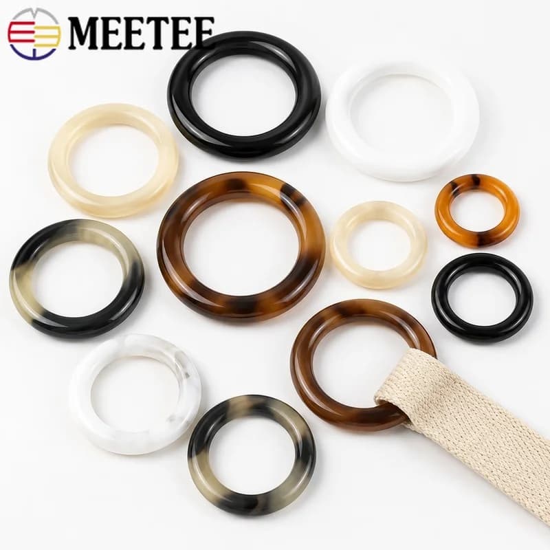 20Pcs 20-45mm Resin O Ring Buckles Round Belt Adjuster Clasps for Swimsuits Jackets Sweaters Bags Garment Sewing Accessories