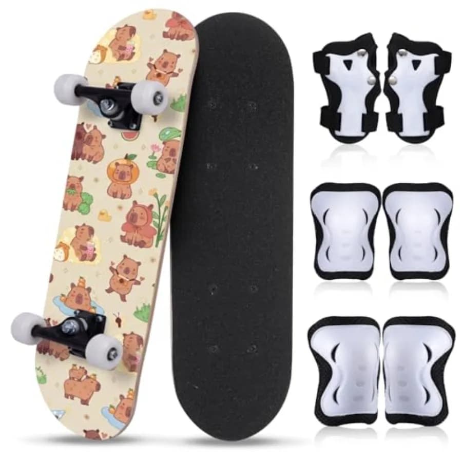 7 Pcs Skateboard for Toddlers Beginners Knee Elbow Pads Wrist Guards Gear Set