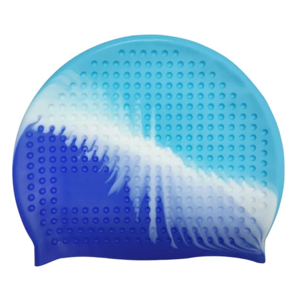 Non-Slip Silicone Swim Cap Elastic Plus Size Snorkeling Cap 3D Design Moisture Resistant Waterproof Bathing Cap Race