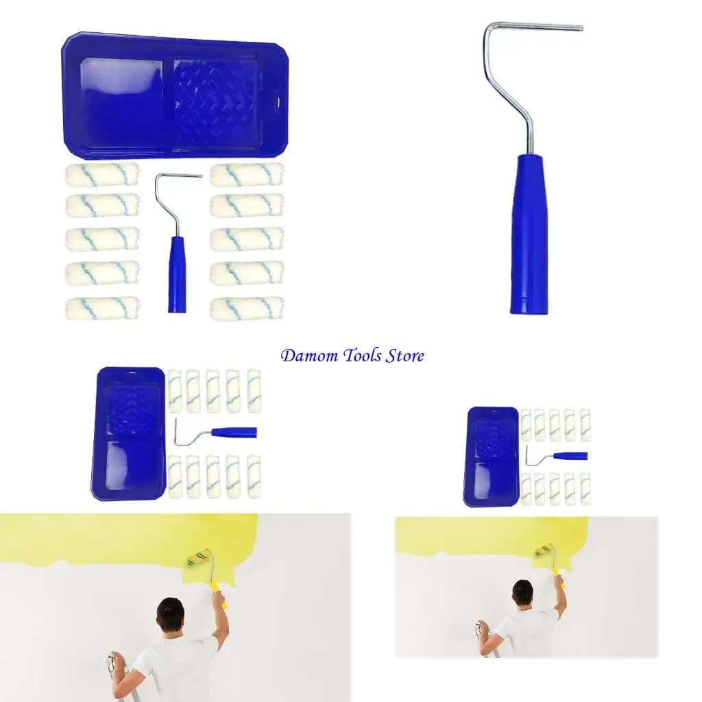 57BE Rullo vernice per capelli lunghi Strumenti pittura per pittura murale portatili professionali Spazzole a rullo in da