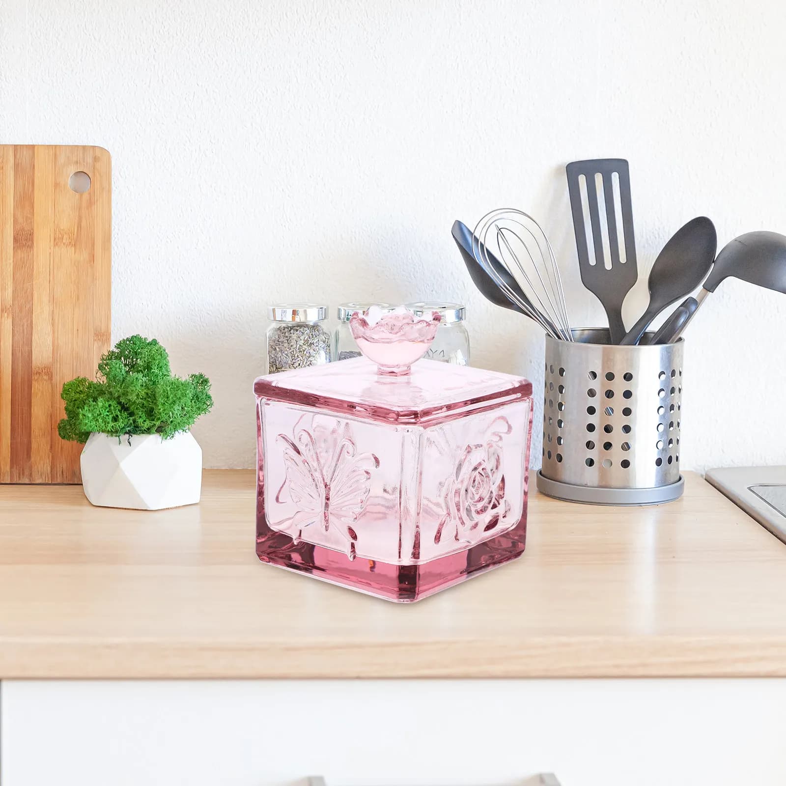 Stylish Glass Tea Canister Large Capacity Airtight Sealed Jar for Coffee Sugar Dried Fruit Grains Food Storage Kitchen Canisters