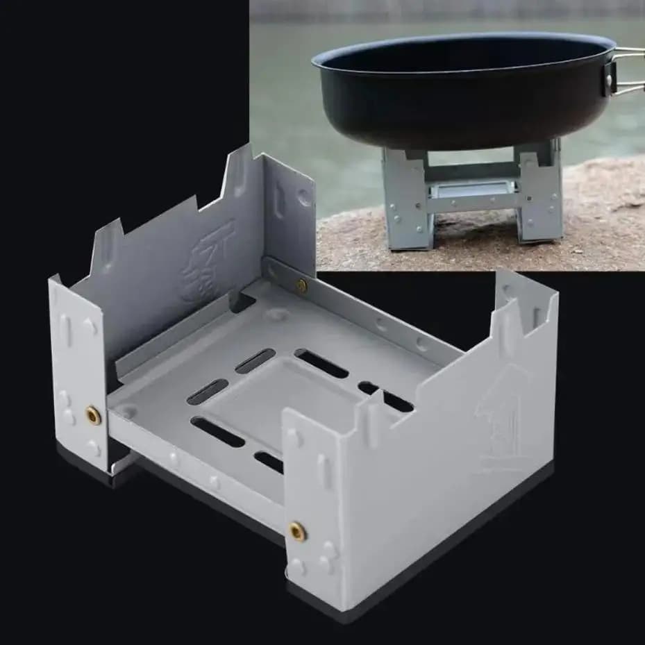 1 Pezzo Mini Fornello Pieghevole a Combustibile Solido per Esterni, Fornello Portatile Leggero per Campeggio e Picnic, Attrezzatura da Campeggio Multifunzione