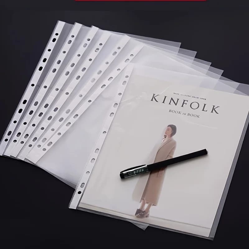 100-500 pezzi 11 fori cartelle di file in plastica trasparente punzonate buste per documenti A4 protezione forniture per ufficio