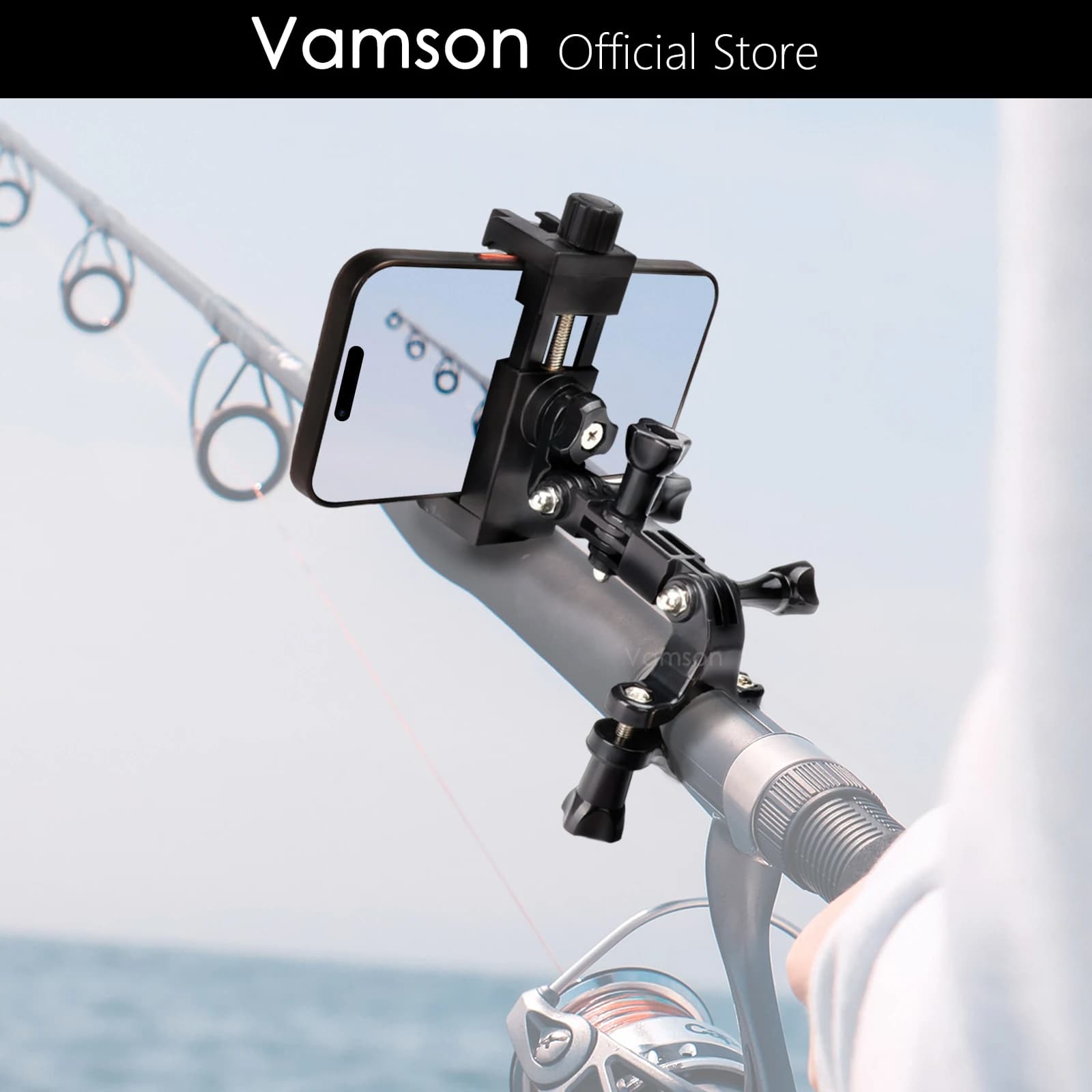 Support for fishing rod Vamson for iPhone CellPhone Smartphone Bluetooth Controller for mobile phone support for Insta360 Gopro Dji