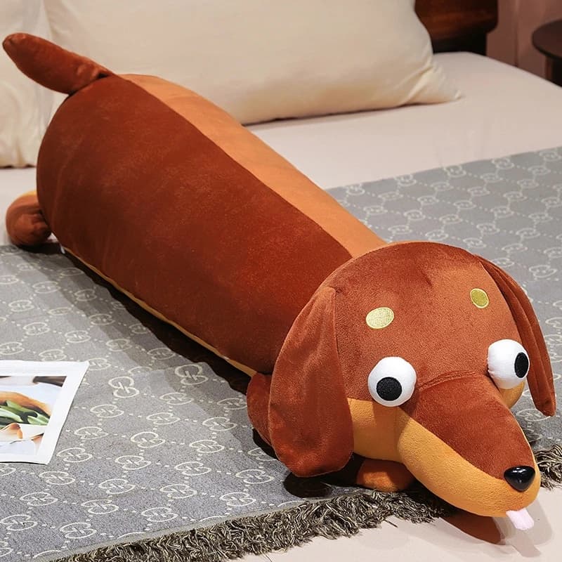 Cuscino lungo per adulti a forma di Bassotto, morbido, per supporto lombare, per divano, camera da letto, soggiorno, decorazione per la casa, in tessuto confortevole