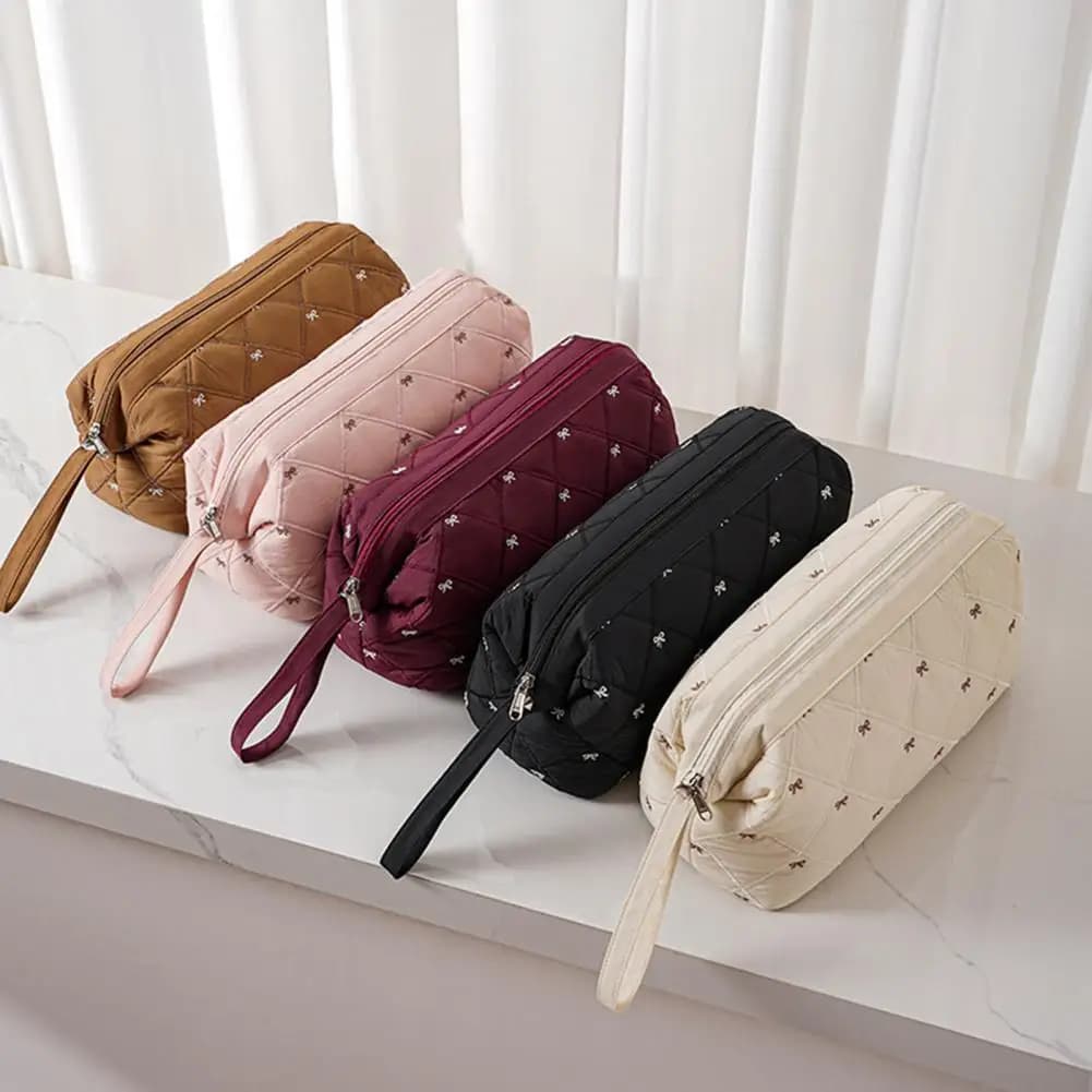 Borsa per il trucco Portautensili per lo styling dei capelli Borsa per asciugacapelli Borsa per riporre il trucco portatile in tessuto Oxford Custodia per asciugacapelli a forma di scatola