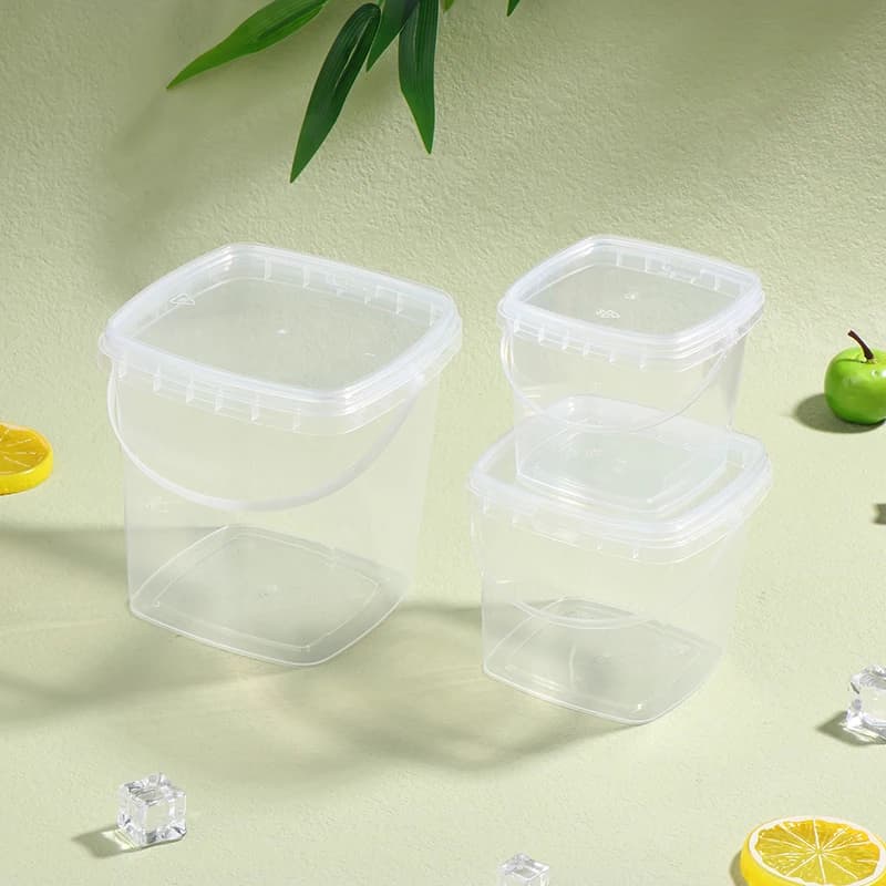 1 pz 280ML/500ML/1L secchio di plastica vuoto con coperchio barattoli ermetici in PP contenitore trasparente per la conservazione degli alimenti sfusi secchi per bevande