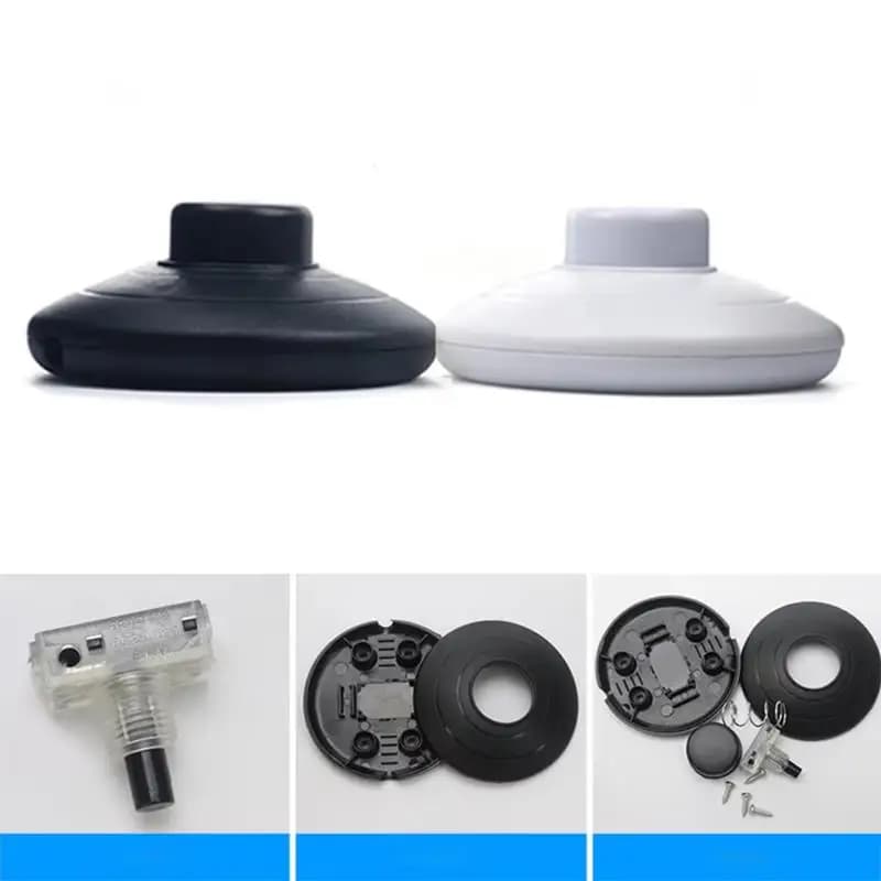 317 Floor Lamp Table Light Foot Switch White Black On Off Halfway Round Foot Reset Auto-lock Control Button Online Switch A1