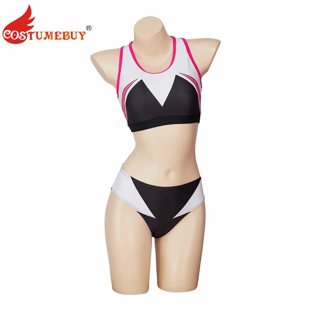 Costume da bagno cosplay da supereroe Costume da bagno bikini Due pezzi Crop Top Set corto Costumi da bagno sexy da donna