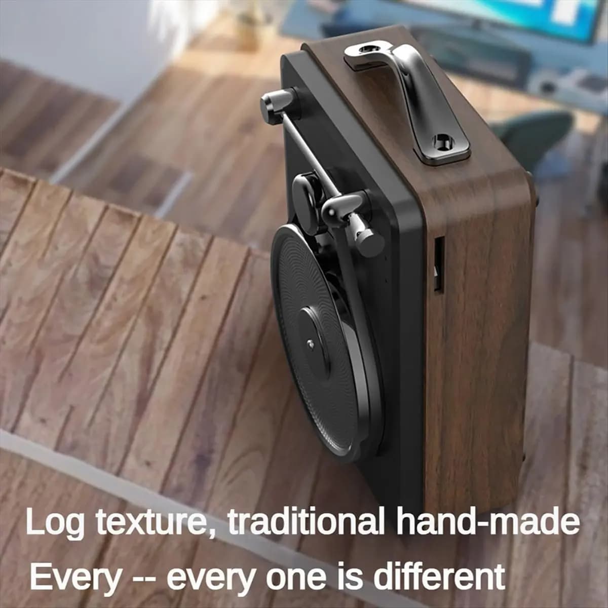 MYdaY- Bluetooth Speaker Retro, Portable vintage Bluetooth audio subwoofer speaker, low resonance case for home office