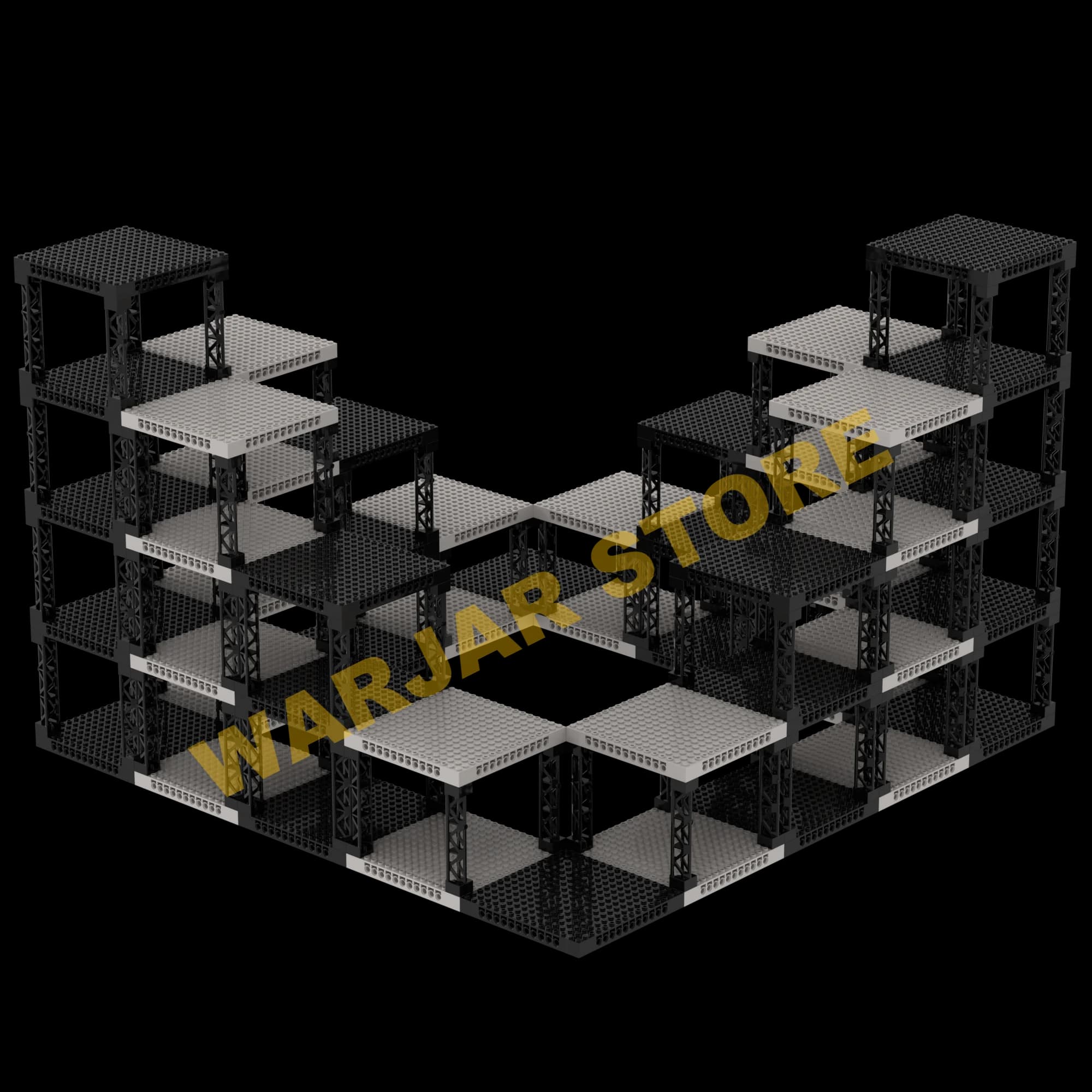 16x16 Piastra di base a doppia faccia Blocchi di costruzione Versatile scaffale di stoccaggio da tavolo a strati modulari Parte fai da te Decorazione per feste Regalo