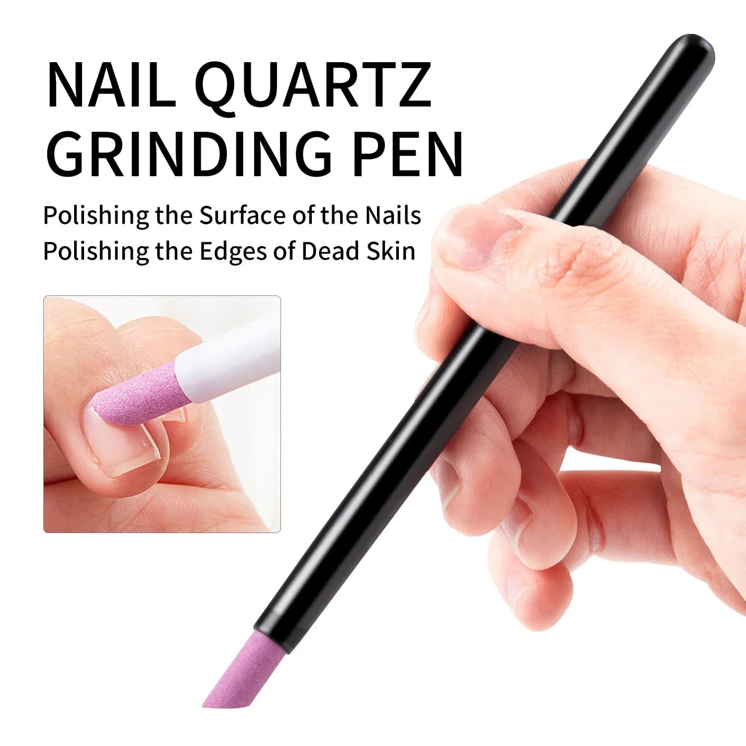 5Pcs Quartz Pen Nail Cuticle Remover Pusher Grinding Manicure Stick Professional Care Tool for Dead Skin Nail Polish Accessories