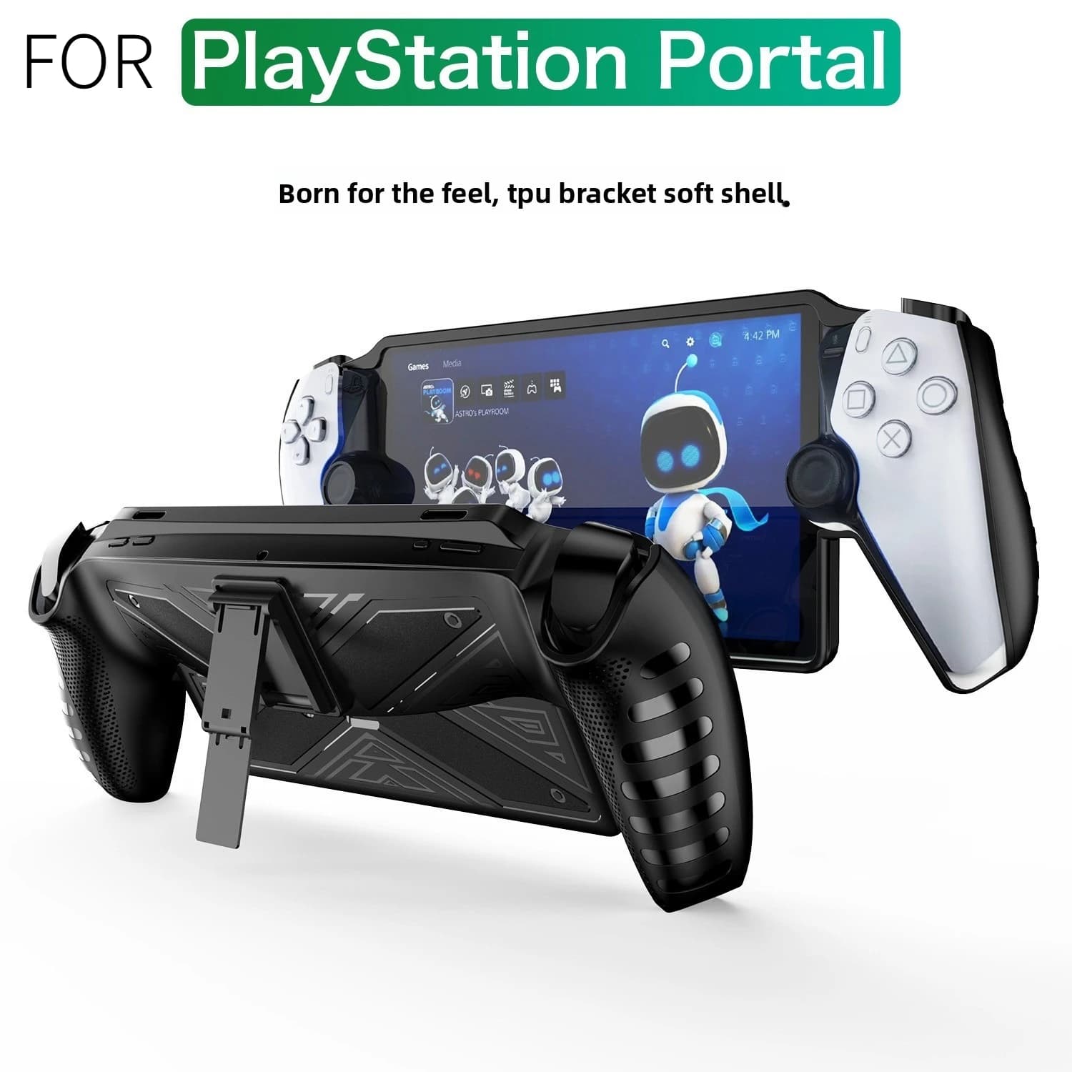 Custodia protettiva in TPU per PS Portal con supporto, cover antigraffio per console da gioco, custodia con impugnatura per accessori SONY PlayStation 5