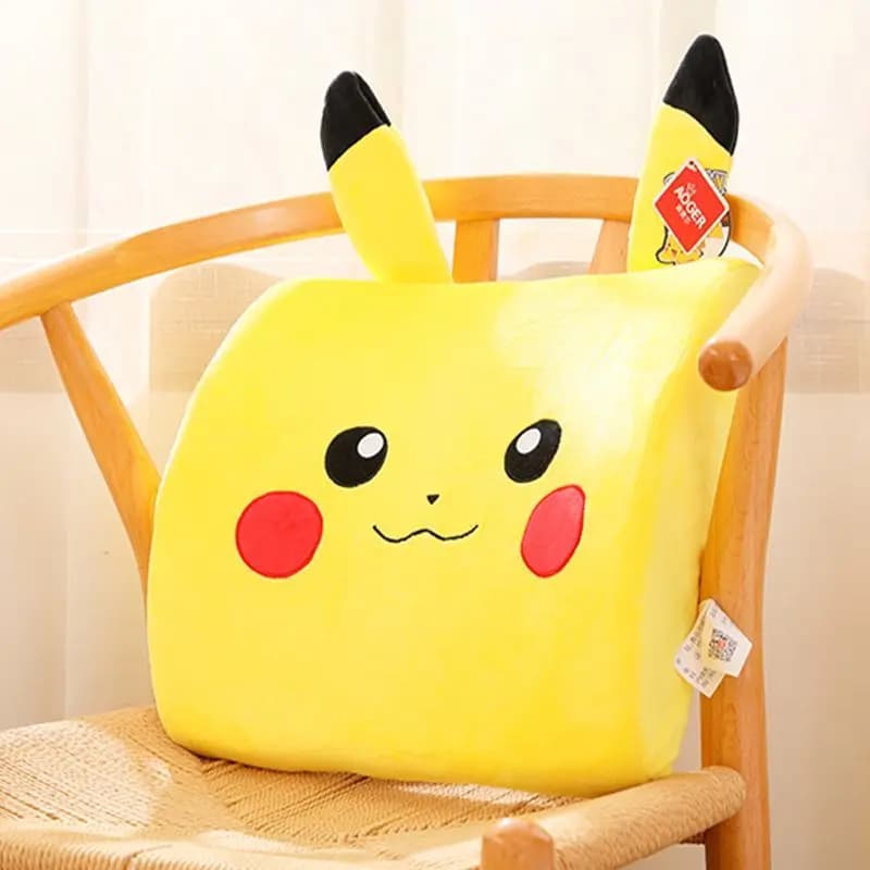 Cuscino in Memory Foam Pokemon Pikachu, Supporto Lombare per Sedia da Ufficio e Dormitorio, Protezione Universale per la Schiena, Morbido Tappetino per Seduta
