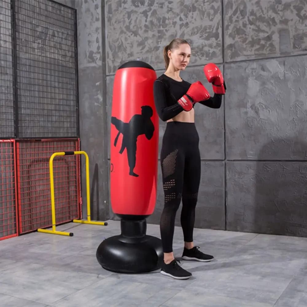 KO Style Inflatable Boxing Sack for Workout, 160cm, Inflatable Support for Indoor Tips