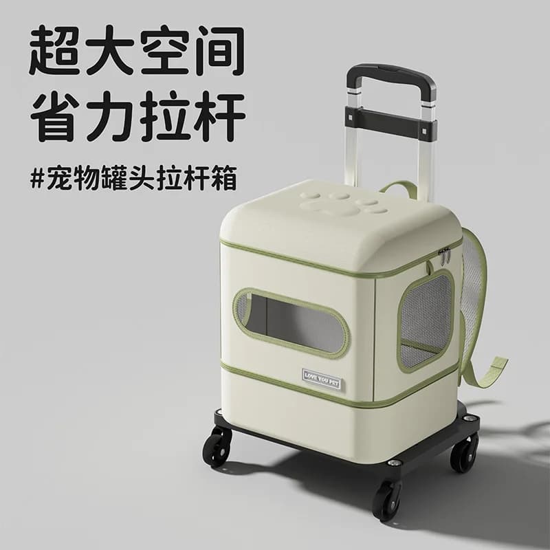 Zaino Trasportino Pieghevole Portatile per Gatti con Lettiera Integrata, Borsa da Viaggio per Animali Domestici e Borsa a Doppia Tracolla per Tutti i Tipi di Animali