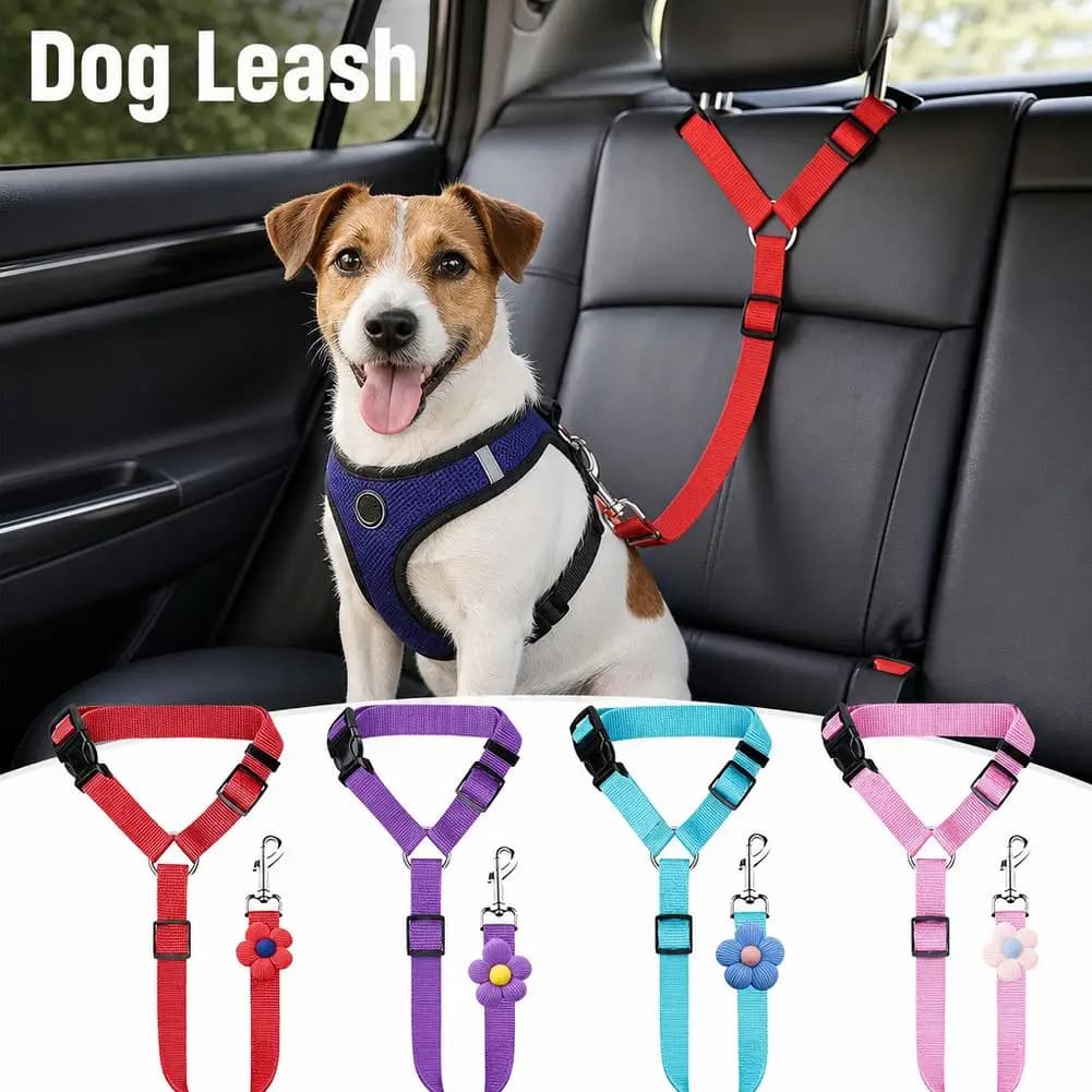 2 in 1 Pet Dog Cat Car Seat Dog Car Seat Belt Safety Protector Travel Pets Accessories Dog Leash Traction Harness