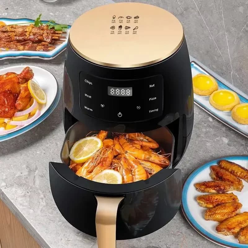 Smart Kitchen Appliances Oil Free Air Fryer for Multifunctional Home Use Touch Screen 6 Liters 1400 W
