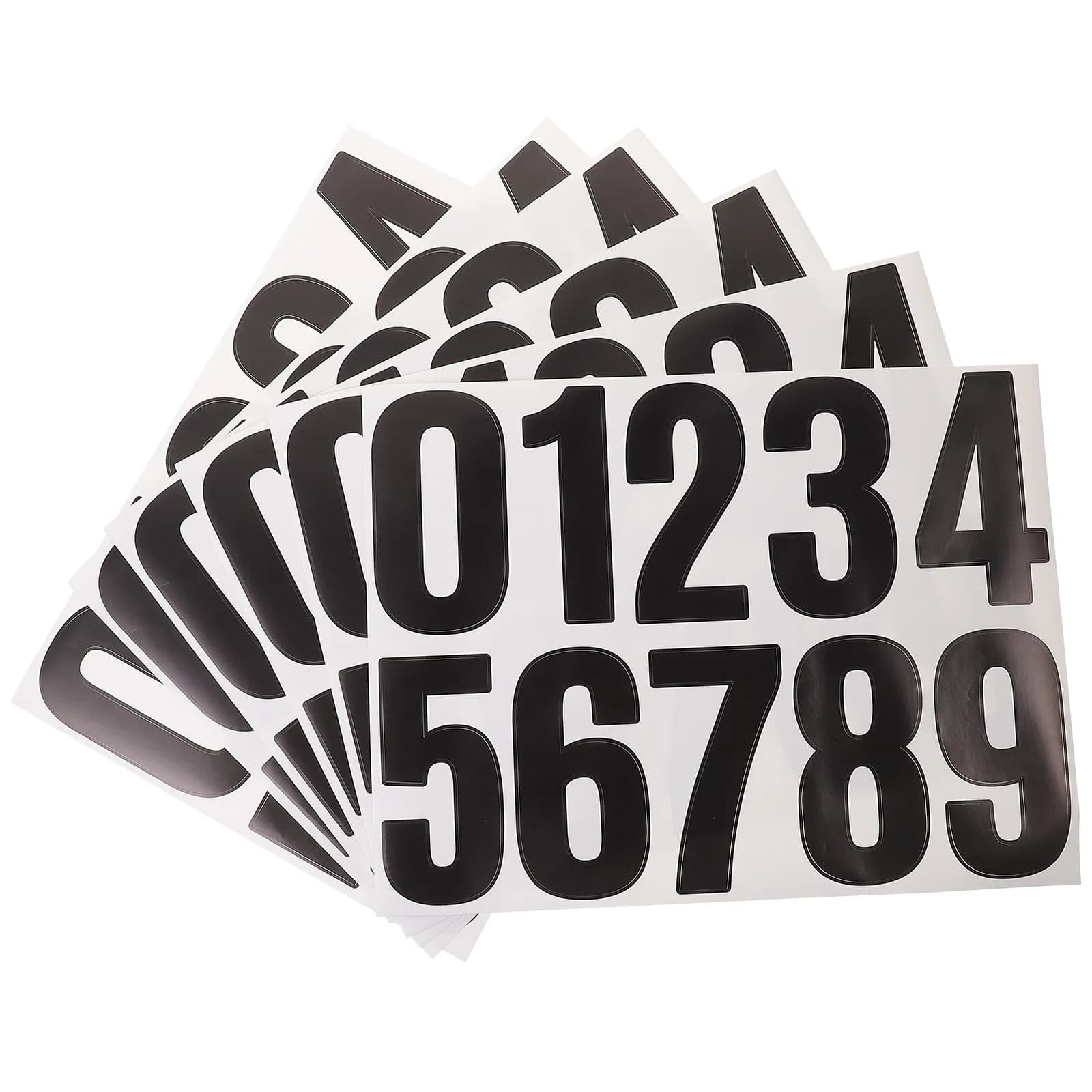 6 Fogli Grandi Adesivi Numerici per Esterni: Ideali per Cestini della Spazzatura, Cassette Postali, Targhe Indirizzo, Finestre, Porticchi, Pilastri, Segnaletica Stradale, Fai da Te