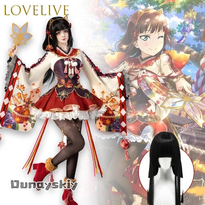 Anime Lovelive Kurosawa Dia Red Leaf Awakening Splendido vestito {Anna zhang Online} Costume cosplay Halloween Donna Halloween