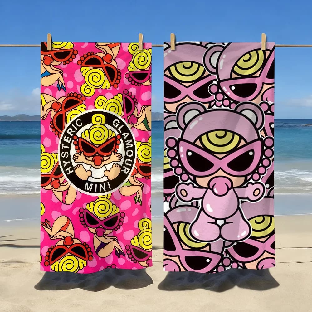 Asciugamano mini Hysteric alla moda, sportivo, ad asciugatura rapida, da viaggio, da campeggio, anti-sabbia, morbido, leggero, grande, per la spiaggia