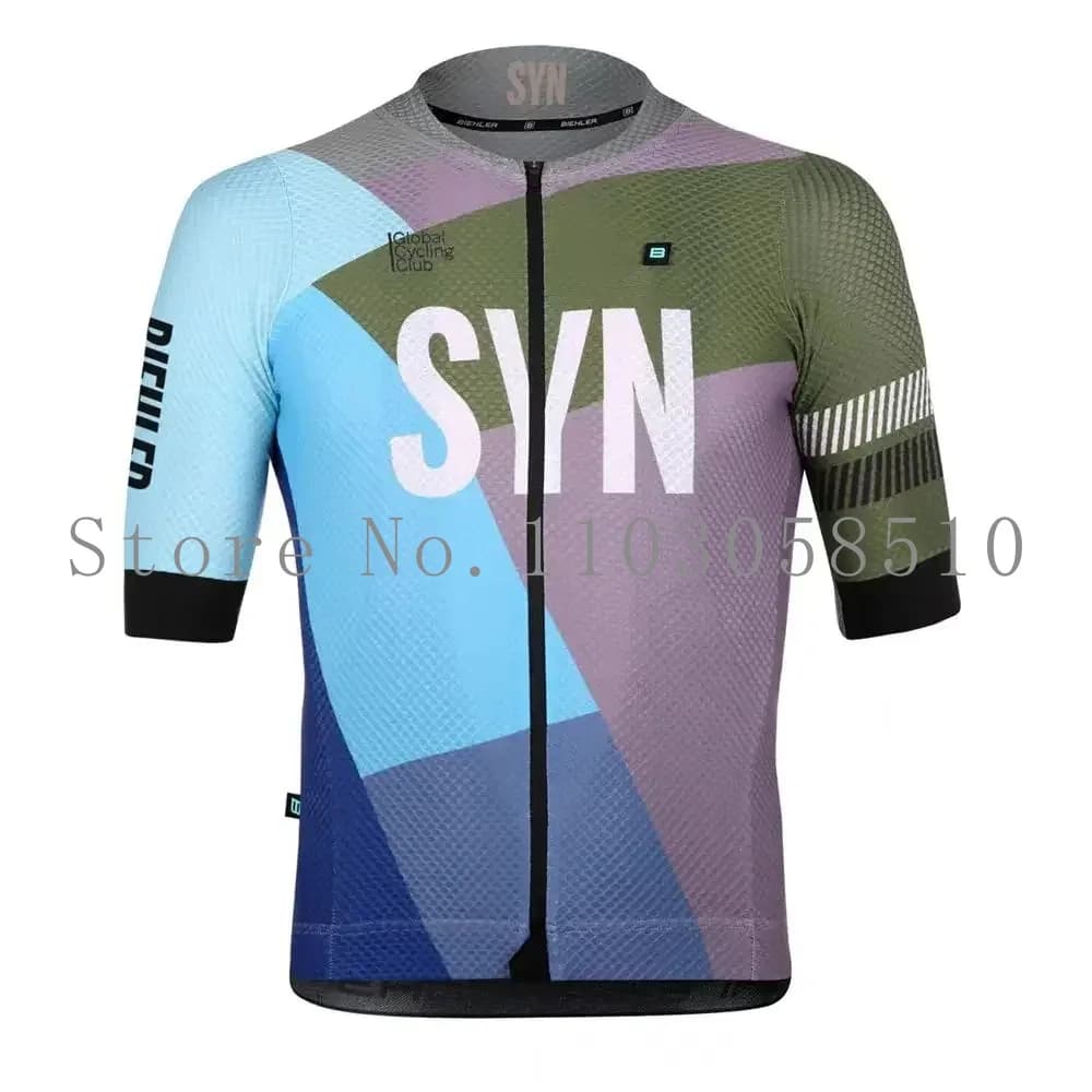 SYN Men Cycling Top Summer Road Bike Jersey Breathable Quick Drying Cycling Short Sleeved Top Cycling Jacket Bib Shorts Suit