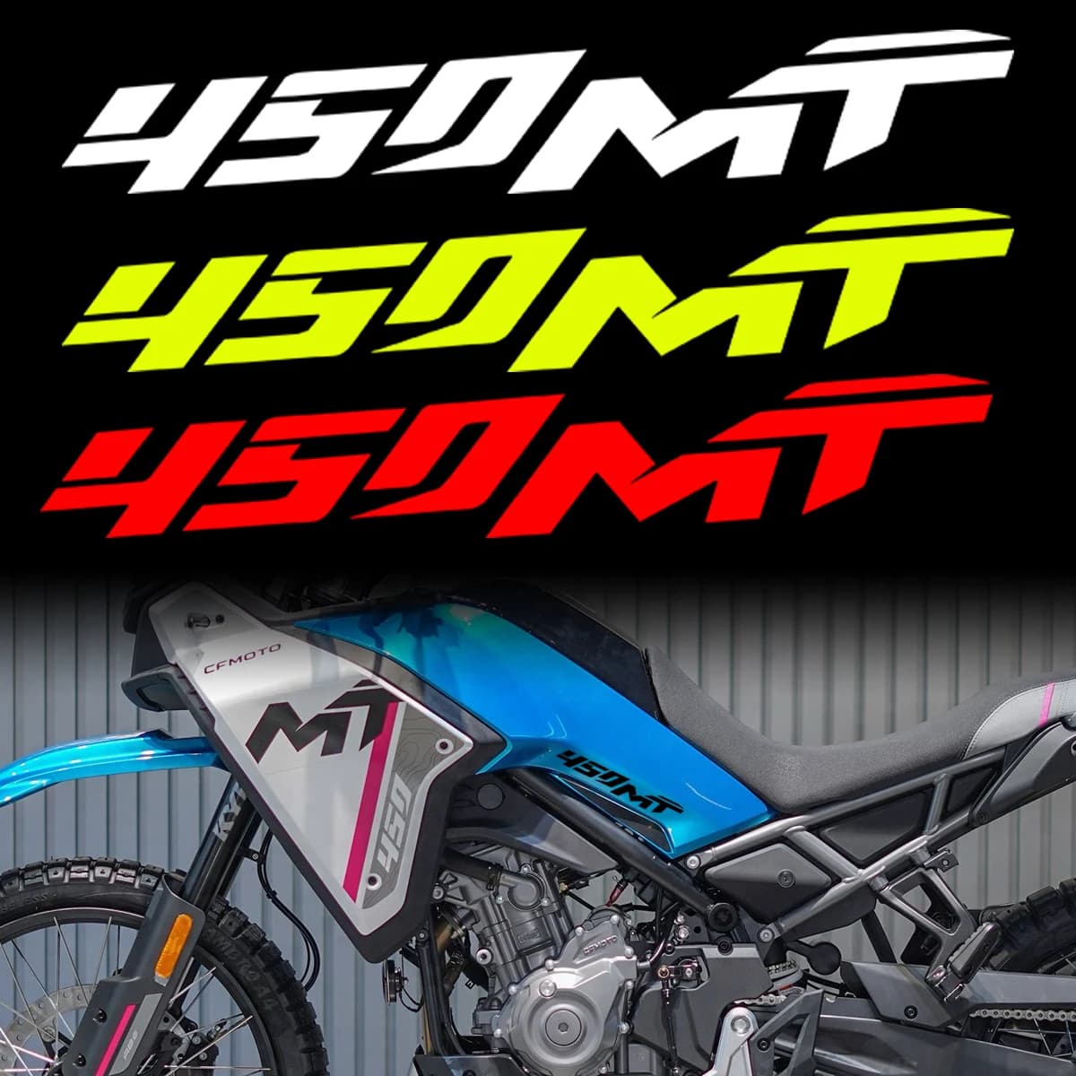 For CFMOTO cfmoto 450MT 450 MT Reflective Moto Bike Motocross Late Body Helmet Tank Carbure Decoration Decalcomania Accessories