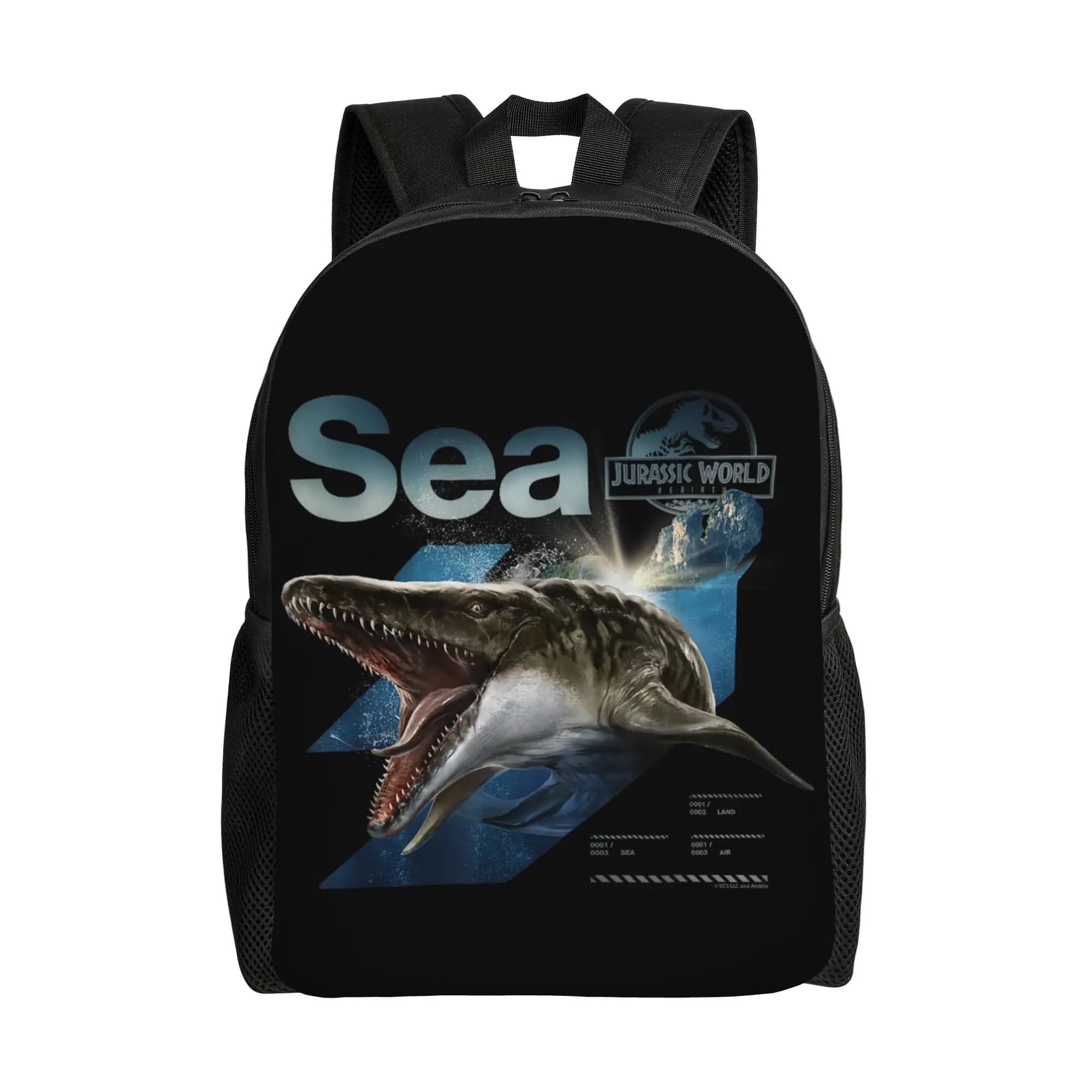 Zaino casual Jurassic Rebirth Mosasaurus World, resistente, per la scuola, il lavoro, con dinosauri marini, per uomo e donna, borsa a tracolla per laptop