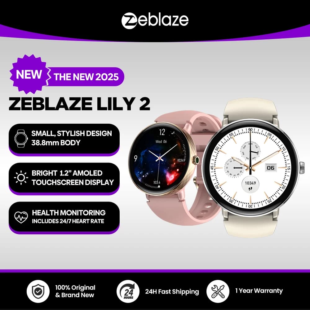 New 2025 Zeblaze LILY 2 Voice calls Women's Smartwatch Double Strap 1.2 "Display HD AMOLED Health Monitoring Smart Sports Watch