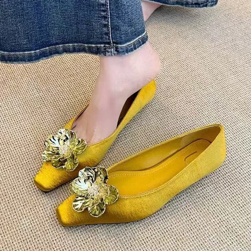 Scarpe da Donna con Fiori, Ballerine Eleganti, Sandali Bassi, Mocassini di Lusso alla Moda, Nuove Scarpe da Passeggio, Comode per Feste, Sandali da Donna