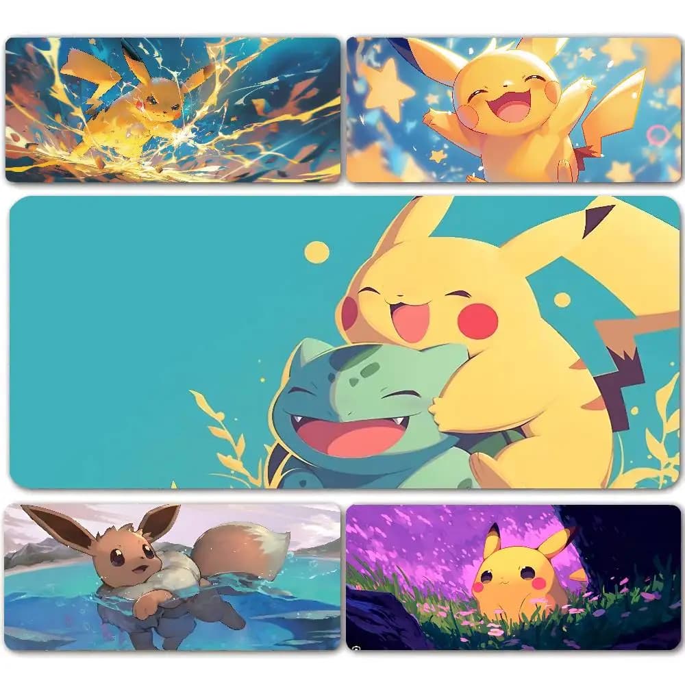 Pokemon Sylveon Gaming Mouse Pad Large Desk Mat 2MM Stitched Edge Non Slip Rubber Base Keyboard Pad Office Decor