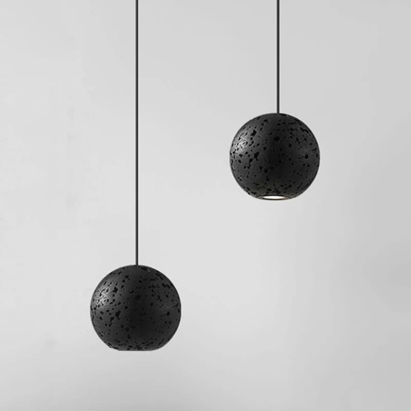 Nuovo Wabi Sabi Lampada a sospensione circolare nera di fascia alta Lampada da comodino minimalista nordica per camera da letto Lampada da atmosfera per ristorante Lampada a sospensione a LED