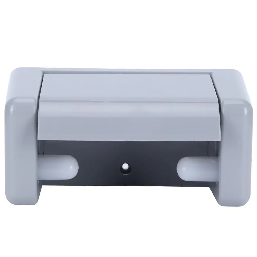 Modern Plastic Toilet Paper Holder Gray White Wall Mount Toilet Tissue Rack Easy Install Space Saving Roll Paper Holder Family