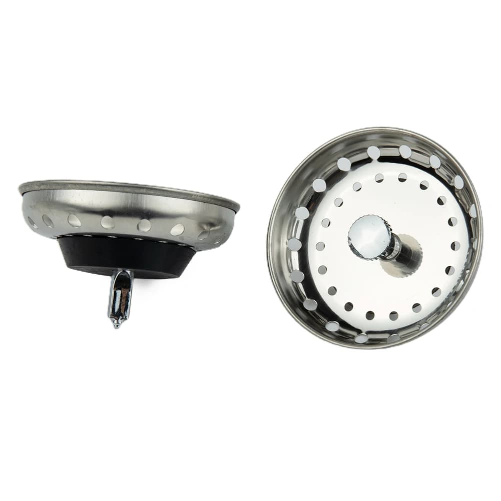 Kitchen Sink Drain Basket Strainer and Stopper 2 Pack Stainless Steel Waste Catcher to Prevent Sink Clogs and Improve Drainage