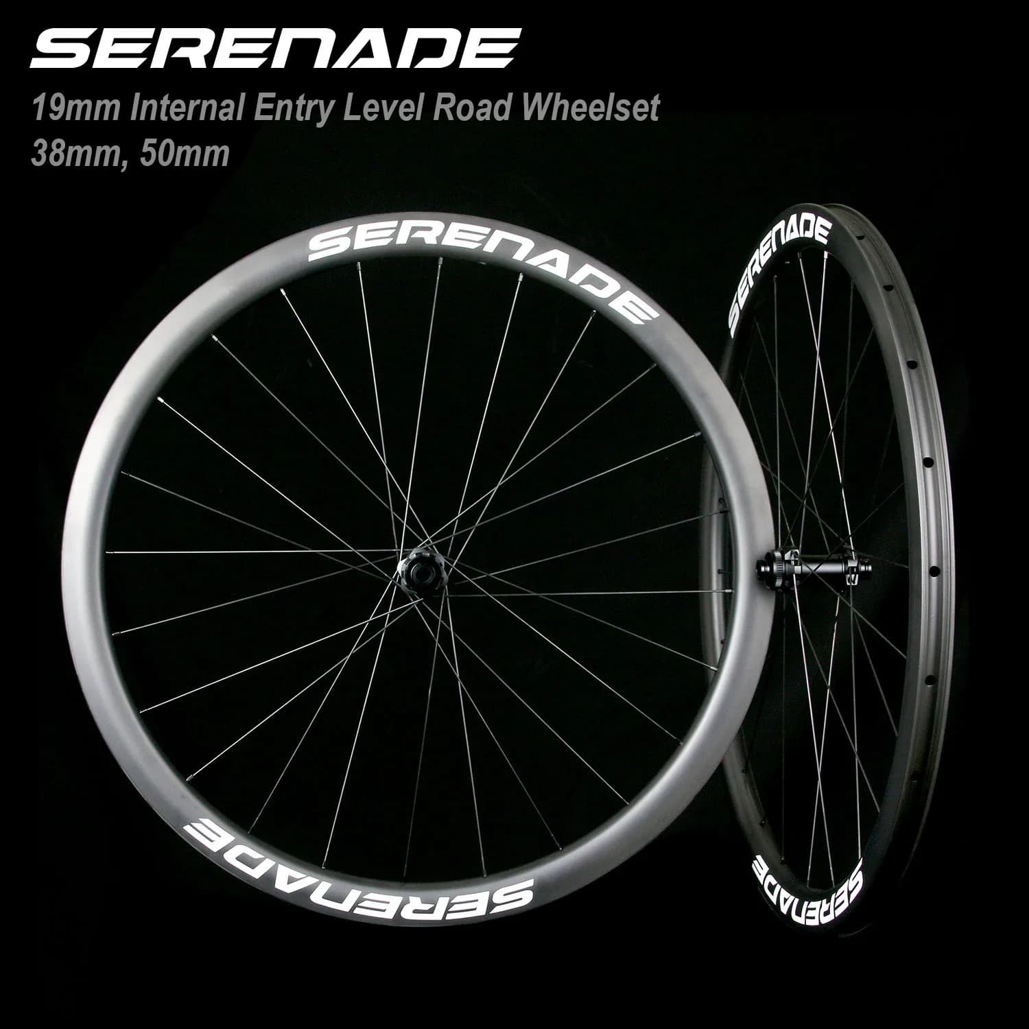 Set di ruote per bici da strada in fibra di carbonio Serenade livello ingresso 700C pollici 19mm larghezza interna 38 50mm ruote freno a disco con peso standard